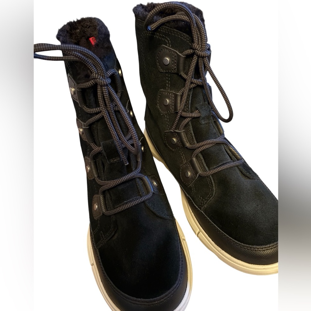 Sorel Explorer III Joan Waterproof Leather Winter Snow Boots Black - Picture 6 of 7